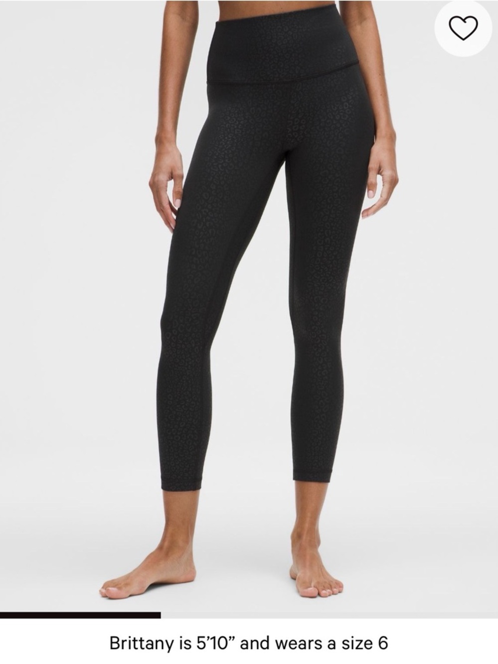lululemon Align High-Rise Pant 25”, size 8, Leopardo Shift Micro Emboss Black
